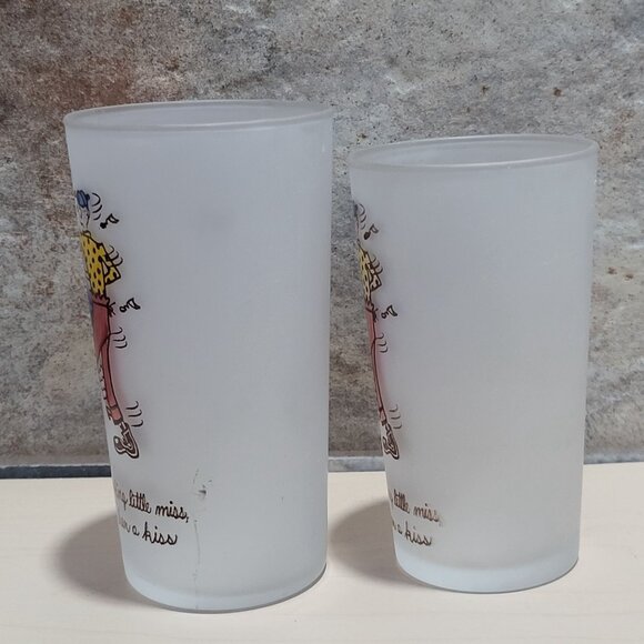Vintage Square Dance Highball Federal Frosted Glass Tumblers Set of 2 - Picture 4 of 9